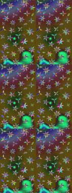 Renkli çiçekler. Renkli Yaz Temalı eskiz kalıbı. Düz Çiçek Elementleri Tasarımı. Raster illüstrasyonunda çiçek deseni çizimi.