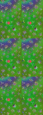 Küçük çiçekte hoş bir çiçek deseni var. Parlak çiçekli renkler üzerine soyut çizim deseni. Çiçek elementli zarif raster dokusu..