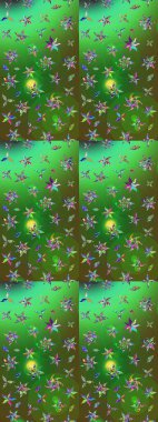 Küçük çiçekteki sevimli çiçek deseni. Modaya uygun kumaş deseni. Raster illüstrasyonu. Tony 'nin kumaş desenini çiz.