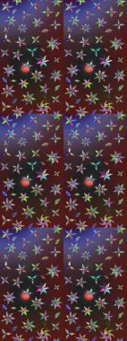 Halk tarzı. Moda baskıları için zarif bir şablon. Modern çiçek arkaplanı. Rengarenk çiçekleri ve yaprakları olan muhteşem bir çiçek deseni..