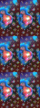 Raster illüstrasyonu. Raster deseni. Küçük çiçekteki sevimli çiçek deseni. Nazikçe, yaz çiçekleri renkler üzerinde.