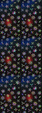 Robot resim. Raster illüstrasyonu. Küçük çiçekte sevimli çiçek deseni var..