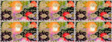 Şık bir grafik desen. Duvar kâğıdı barok, İspanyol kumaşı. Kahverengi ve bej renklerde altın elementler. Çiçek deseni. Kusursuz raster arkaplanı.