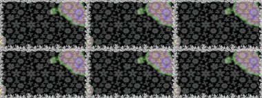 Şık bir grafik desen. Duvar kâğıdı barok, İspanyol kumaşı. Kahverengi ve bej renklerde altın elementler. Kusursuz raster arka plan. Çiçek deseni.