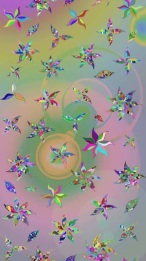 Raster çiçek desenli çiçek deseni, yapraklar, dekoratif elementler, sıçrama, lekeler, el çizimi kontur çizgileri ve Doodle çizim stili, grafik raster çizim çizimi.