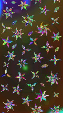 Raster illüstrasyonu. Tomurcukları çiçek olan sevimli bir çiçek deseni. Eskiz geçmişi. Eski usul. Kumaş, tekstil, duvar kağıdı baskısı için. Raster..