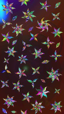 Kahverengi ve mor renkli çiçekler. Yumuşak, yaz çiçekli arka plan. Raster çiçek desenli ve çiçekli..