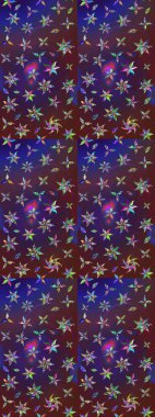 Şirin, zarif çiçekler Raster illüstrasyonu. Yapraklı çizim şekli. Tekstil için figür. Poster ya da kapak için arka plan. Davetiye ve kartpostal tasarımı için dekoratif çiçek unsurları.