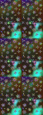 Yeşil ve kahverengi renkte manzaralı çiçek deseni. Üst manzara, yumuşak stil. Çiçek kompozisyonu, el boyası, hassas şablon. Sevgililer günü ve tebrik kartı konsepti için şık bir davet.