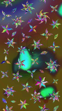 Küçük çiçekteki sevimli çiçek deseni. Renkli çiçekler. Raster illüstrasyonu.