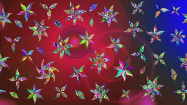 Çiçek kompozisyonu, el boyası, hassas şablon. Sevgililer günü ve tebrik kartı konsepti için şık bir davetiye. Kırmızı ve kahverengi renkte manzaralı çiçek deseni. Üst görünüm, yumuşak biçim.