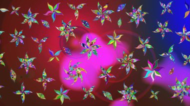 Raster hisseleri. Çiçekler kırmızı ve kahverengi üzerine. Suluboya, elle çizilmiş. Taslak arkaplan deseni.