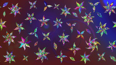 Renkli Bahar Teması eskiz kalıbı. Çiçek deseni. Chichi 'nin kumaş kalıbını çiz. Düz Çiçek Elementleri Tasarımı. Raster illüstrasyonu.