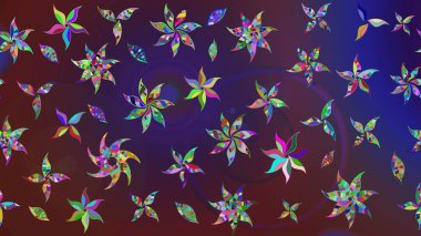 Raster illüstrasyonu. Küçük çaplı çiçeklerdeki basit şirin desenler. Tekstil veya kitap kapakları, imalat, duvar kağıtları, baskı, hediye paketi ve yapıştırma kitabı için çiçek eskiz geçmişi.