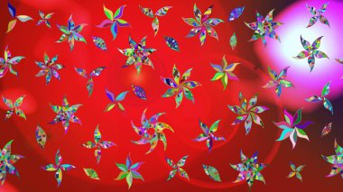 Sevimli küçük çiçek desenle. Raster resim. Çiçek desenli çiçek ve yaprakları ile.