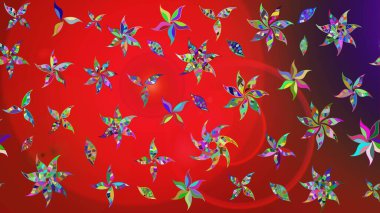 Eskiz arkaplan modeli. Raster hisseleri. Suluboya, elle çizilmiş. Çiçekler kırmızı ve kahverengi.