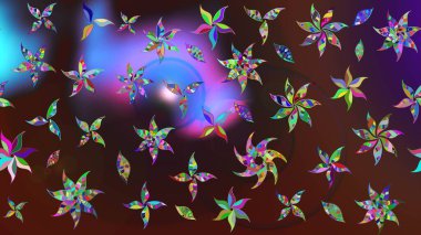 Soyut etnik raster çizim kalıbı. Arkaplan dokusu, duvar kağıdı, kahverengi ve mor renkli çiçek teması. Kabile sanatı boho baskısı, klasik çiçek arkaplanı.