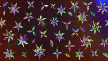 Küçük bir çiçekte eskiz deseni. Güzel kumaş deseni. Raster illüstrasyonu. Güzel çiçek arkaplanı..