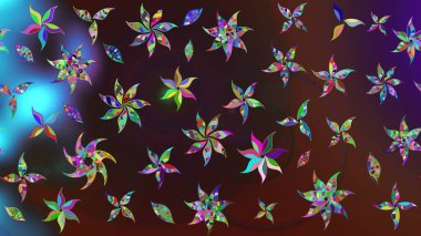 Raster çiçekleri klasik tarzda çizilmiş. Çiçekli yumuşak bir eskiz şekli. Yumuşak, bahar çiçekleri kahverengi ve mor renklerde. Raster illüstrasyonu.