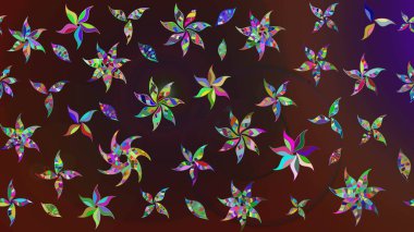 Çiçekli zambakların eskiz geçmişi. Parlak çiçekli kolaj çiçekleri kahverengi ve mor. Çiçek tasarımı için inanılmaz kolaj cennet tarzı..