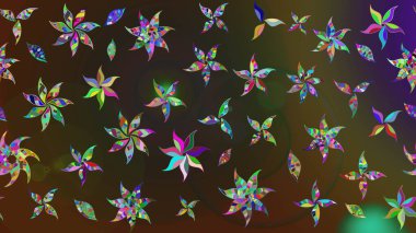 Nazik, sevimli çiçek arkaplanı. Çiçekli karalama şeklinde Raster çiçek deseni. Kahverengi ve gri renkte çiçekler.