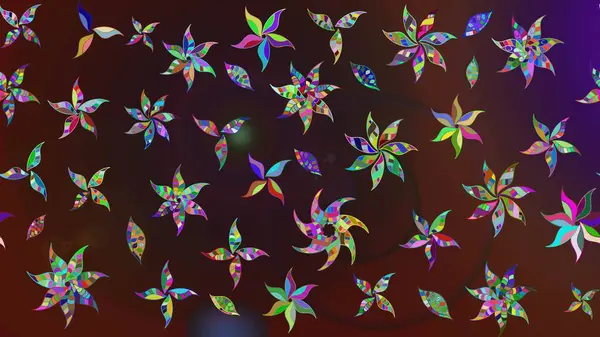 Küçük çiçekteki sevimli çiçek deseni. Kahverengi ve mor renkte çiçekler.