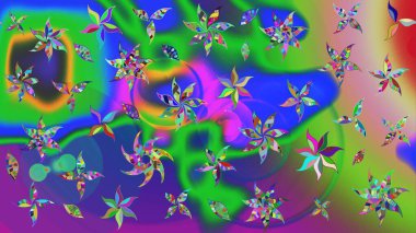 Raster deseni. Çiçekli çiçek deseni, suluboya. Süslü kumaş deseni.