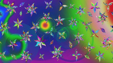 Küçük renkli çiçekler. Çiçekli bahar çiçekleri. Moda baskıları için zarif bir şablon. Küçük çiçekte güzel bir desen. Motley illüstrasyonu.