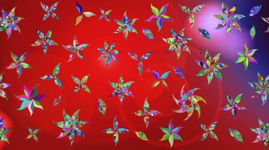 Düz Çiçek Elementleri Tasarımı. Raster illüstrasyonu. Zentangle soyut çiçekleri. Karalama çiçeği. Renkli Bahar Teması eskiz kalıbı. Şirin kumaş deseni.