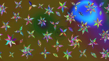 Düz Çiçek Elementleri Tasarımı. Renkli çiçekler. Renkli Yaz Temalı eskiz kalıbı. Çiçekli retro deseni çiz.