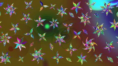 Raster illüstrasyonu. Çizim çiçek deseni duvar kâğıdı olarak kullanılabilir. Renkli çiçekler.