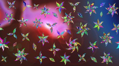 Suluboya çizim kalıbı. Kahverengi ve mor renkli çiçekler suluboya tarzında. Çiçek izi.