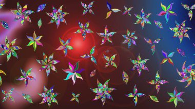 Küçük renkli çiçekler. Çiçekli bahar çiçekleri. Küçük çiçekte güzel bir desen. Moda baskıları için zarif bir şablon. Motley illüstrasyonu.