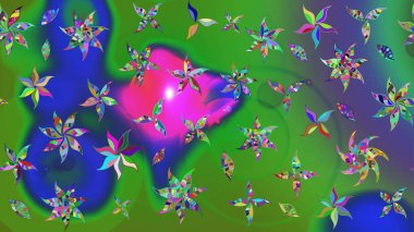 Çiçek desenli eskiz, yaz çiçekleri. Renkli çiçekler. Renkli Bahar Teması eskiz kalıbı. Düz Çiçek Elementleri Tasarımı.