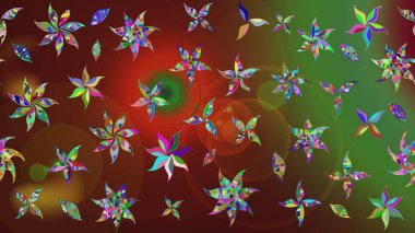 Miles Fleur, süslü püslü bir süs. Kumaş, tekstil, duvar kağıdı baskısı için. Eski usul. Raster illüstrasyonu. Tomurcukları papatya çiçekleri olan sevimli bir çiçek deseni. Taslak arkaplan.