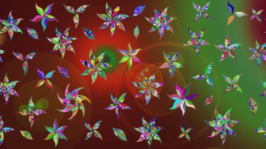 Raster deseni. Raster illüstrasyonu. Renklerle. Küçük çiçekteki sevimli çiçek deseni. Soyut çiçek çizim kalıbı arkaplanı.