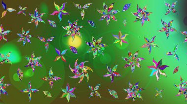 Yumuşak, yaz çiçekli arka plan. Çiçekli karalama şeklinde Raster çiçek deseni. Renkli çiçekler.