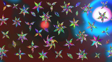 Küçük çiçekteki sevimli çiçek deseni. Raster deseni. Renklerle. Soyut çiçek çizim kalıbı arka planı. Raster illüstrasyonu.