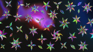 Vadinin renkleri. Raster çiçek desenleri çiziyor..