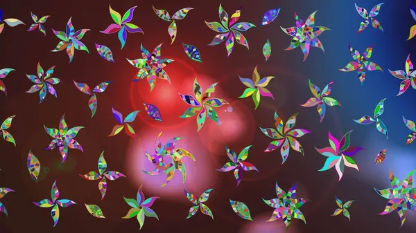 Düz Çiçek Elementleri Tasarımı. Renkli Yaz Temalı eskiz kalıbı. Güzel kumaş deseni. Raster illüstrasyonunda çiçek deseni çizimi.