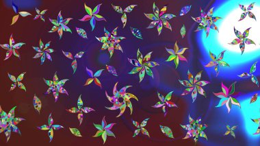 Raster illüstrasyonu. Küçük çaplı çiçeklerdeki basit şirin desenler. Tekstil veya kitap kapakları, imalat, duvar kağıtları, baskı, hediye paketi ve yapıştırma kitabı için çiçek eskiz geçmişi.