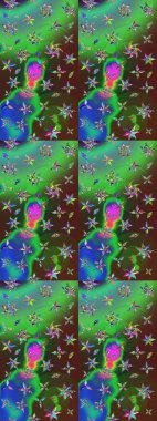 Çiçek deseni. Şatafatlı bahar bahçesi dokusu. Raster illüstrasyonu. Çiçek çizimi arkaplanı.