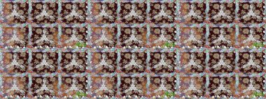 Kahverengi ve nötr renklerde çiçekler. Raster illüstrasyonunda kusursuz çiçek deseni.