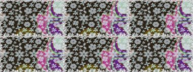 Raster dikişsiz çiçek deseni. Vadinin gri ve nötr renklerinde çiçekleri.