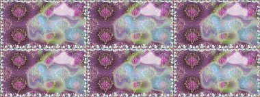 Raster Henna tarzı. Sınır Kızılderili çiçekli paisley patten. Tebrik kartı geçmişi, boyama kitabı, arkaplan ve tekstil için kullanılabilir. Etnik Mandala havlusu. Kusursuz süs izi..