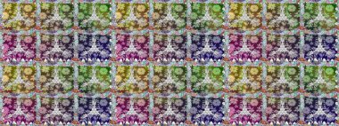 Raster dikişsiz çiçek deseni. Vadinin çiçekleri tarafsız ve gri renklerde.