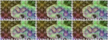 Şablon, pürüzsüz, çiçekli kenar. Çiçek çelengi. Kıvırcık, parlak örgü. Eski moda arka plan. Güzel, parlak, pürüzsüz kumaş, tuval. Raster illüstrasyonu.