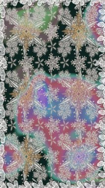 Gri ve nötr renklerde Asya tekstil tarzında. Raster illüstrasyonu. Çiçeklerle suluboya desenleri.