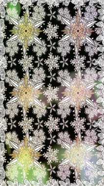 Raster illüstrasyonu. Şirin çiçekli kusursuz desen ve nötr ve siyah renklerde yapraklar, suluboya çiçek deseni, duvar kağıdı, kart veya kumaş için fayanslı.