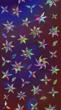 Şirin çiçekli eskiz deseni ve menekşe ve mor renkli yapraklar, suluboya çiçek deseni, duvar kağıdı, kart ya da kumaş için fayanslı. Raster illüstrasyonu.